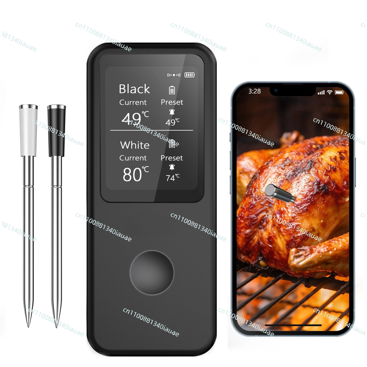 

Smart 2 Probe Bluetooth Food BBQ Thermometer Waterproof High Accuracy Wireless Meat Thermometer