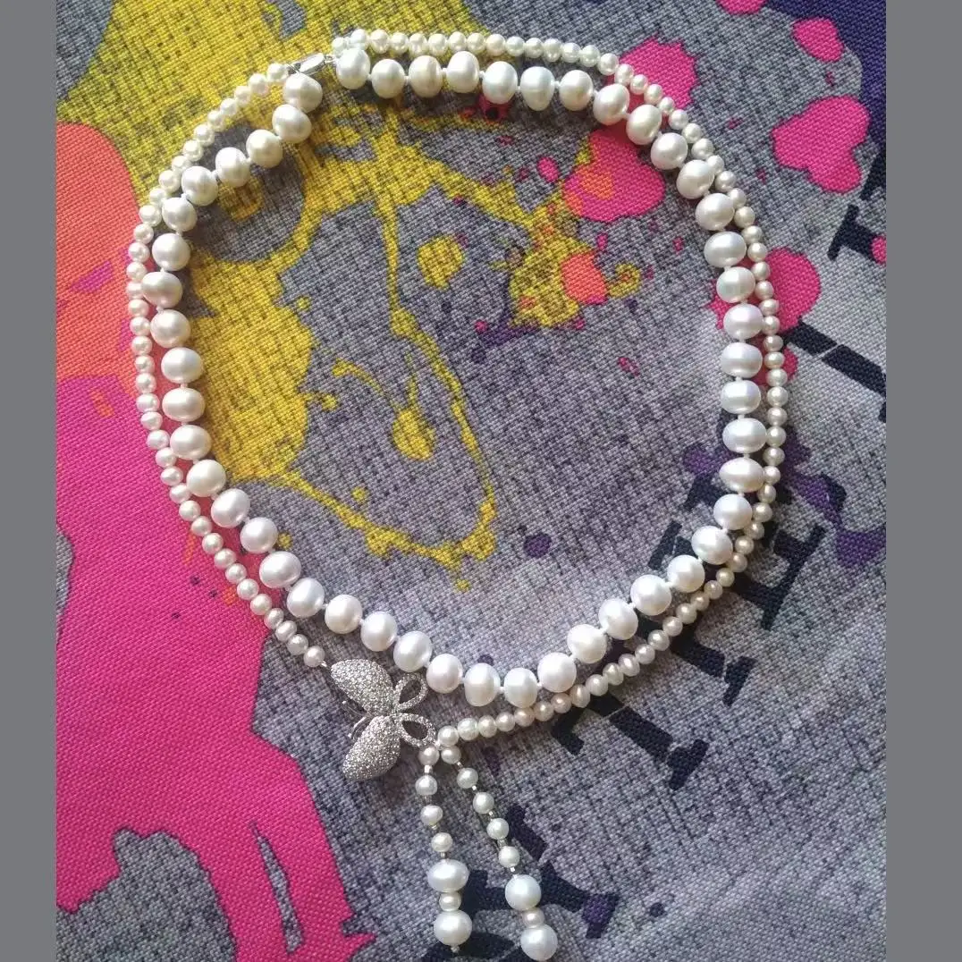 

925 silver buckle freshwater pearl necklace