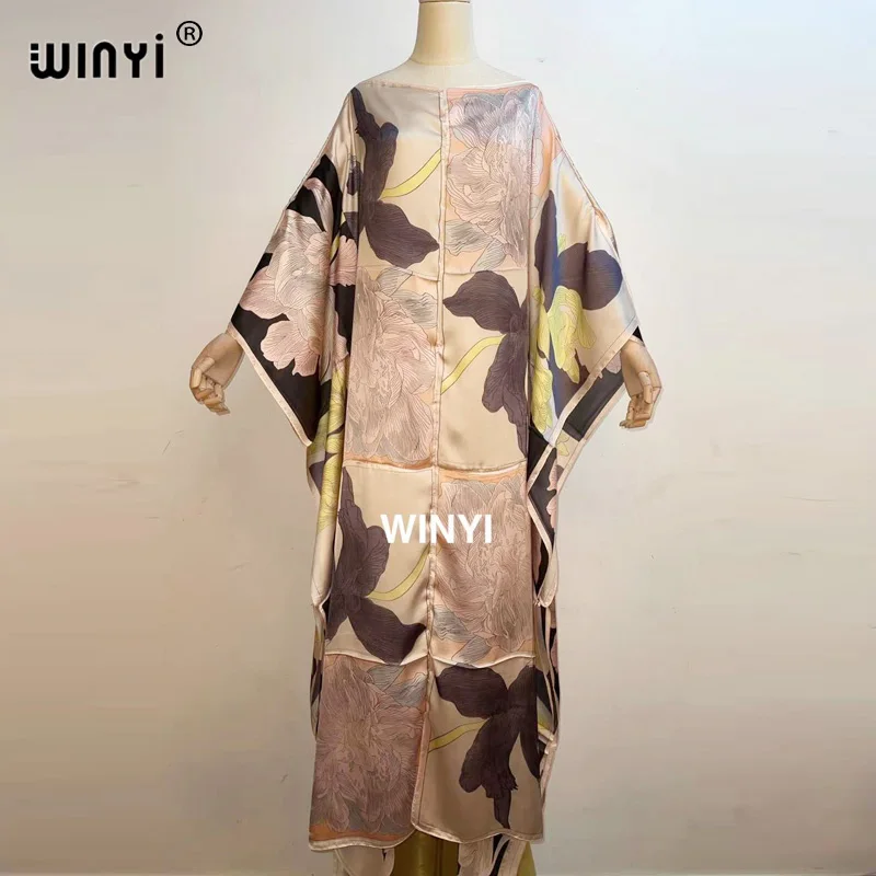 WINYI African New Fashion beach Popular Muslim Printed holiday Long Kaftan Maxi Dress Summer Loose Beach Bohemian Abaya Caftan