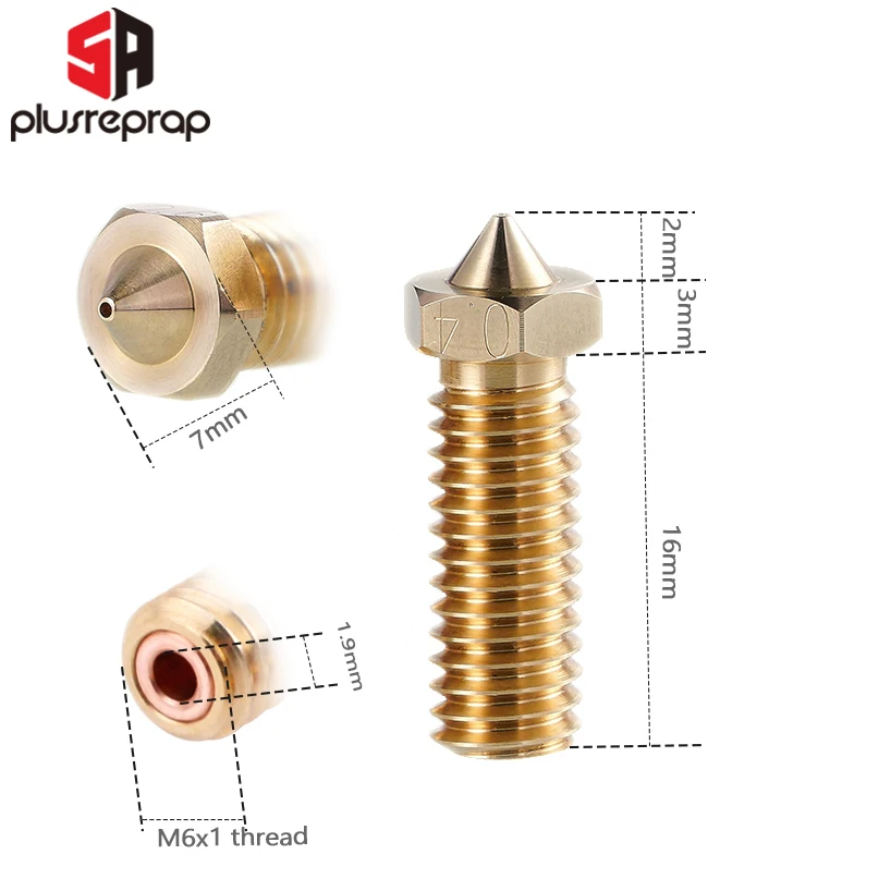 Clone CHT Volcano Nozzle E3DV6 Brass Copper High Flow Nozzles Speed Extruder For SW-X2 Anycubi Vyper kobra Max Plus 3D Printer