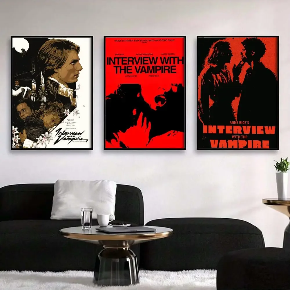 TV I-Interview with the VampireS Painting Calligraphy Vintage Aesthetic Poster Canvas Print Trendy High-Fashion Wall Decor