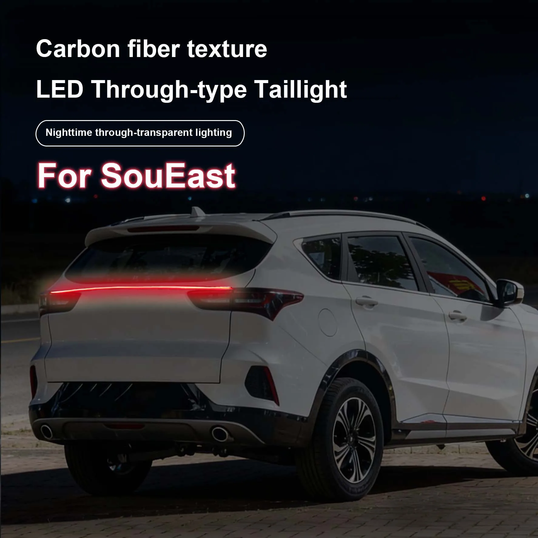 

Car High Position Brake Lights Rear Tail Warning Signal Lamps LED Carbon Fiber Spoiler Flow Lamp For SouEast A5 Wing V3 Lingyue