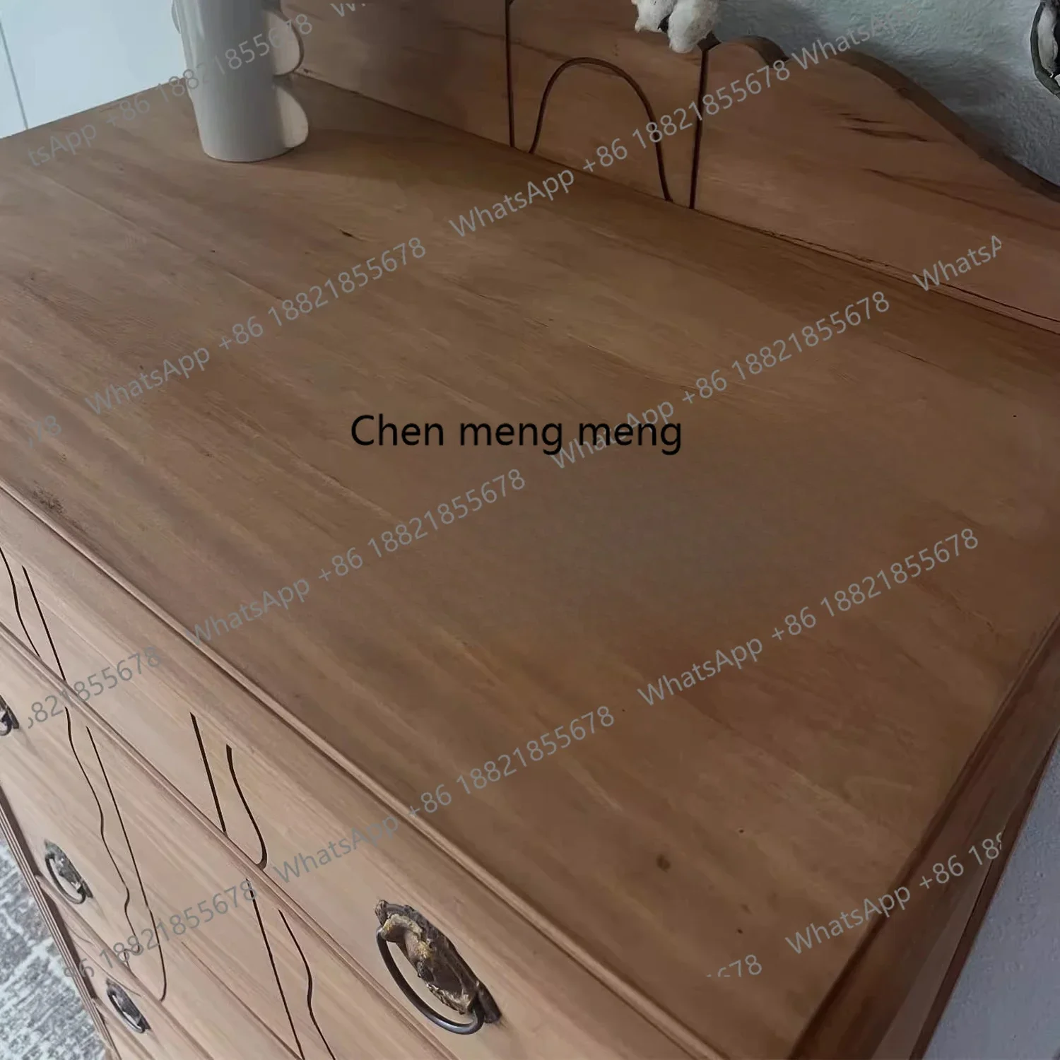 X Retro solid wood chest bedroom, storage, medieval home carved storage cabinet