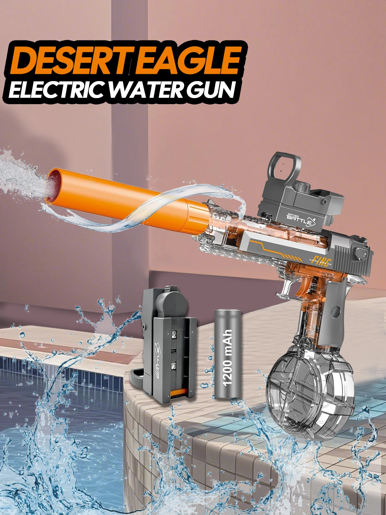 الأطفال ارتفاع ضغط الكهربائية مدفع المياه لعب الصيف في الهواء الطلق شاطئ بركة حديقة القتال ألعاب أطفال التلقائي انفجار المياه الهدايا #1