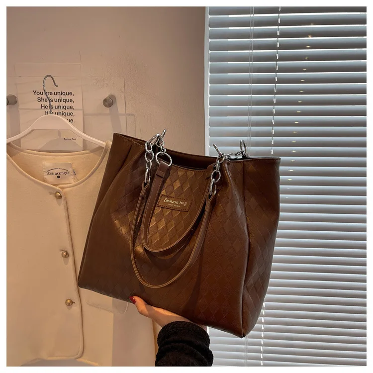 New Luxury Handbag Women Diamond Pattern Messenger Bags Designer Brand Large Capacity Pu Leather Shoulder Bag Female Ladies Tote