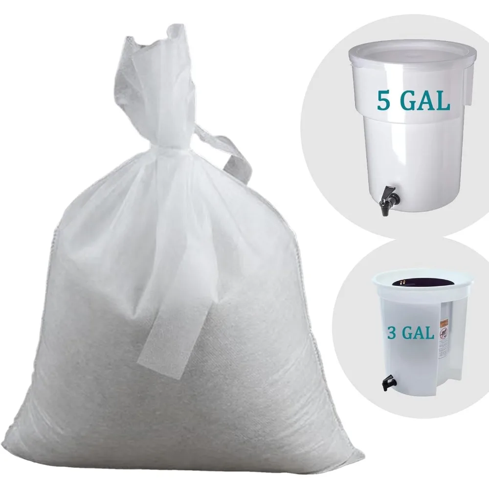 

100pcs 16''x20'' Cold Brew Coffee Filter Bags, Disposable with Straps for 5-Gallon Systems