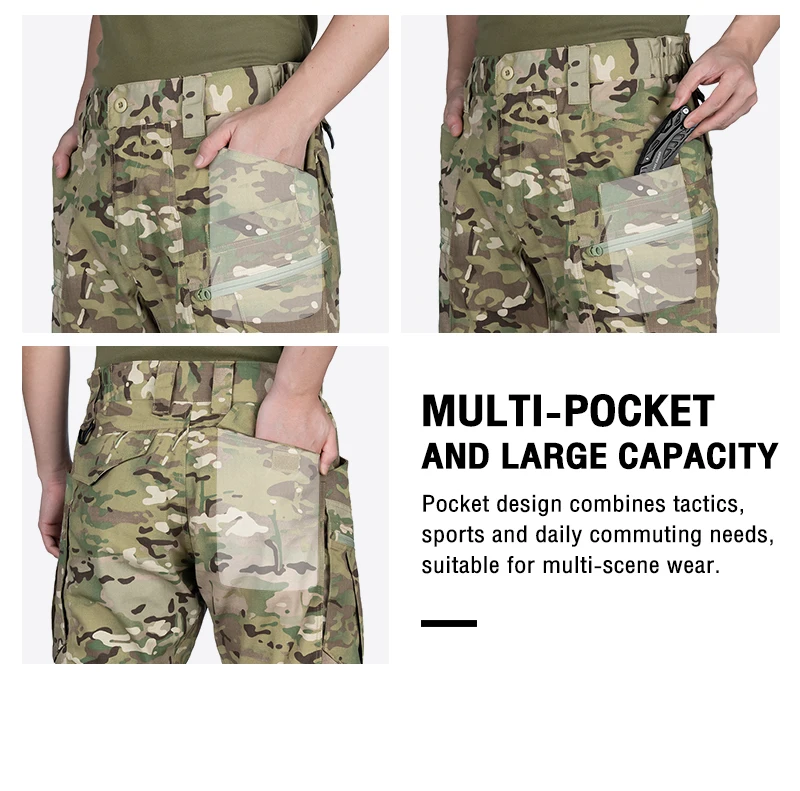 Pantalon tactique IDOGEAR avec grandes poches, uniforme de combat, pantalon de sport et d'escalade, vert ranger, cargo pour homme 3214  18