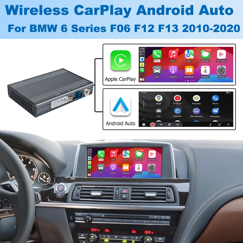 

Wireless CarPlay Android Auto Upgrade Module for BMW 6 Series F06 F12 F13 2010-2020,Multimedia USB Navigation DSP Mirroring