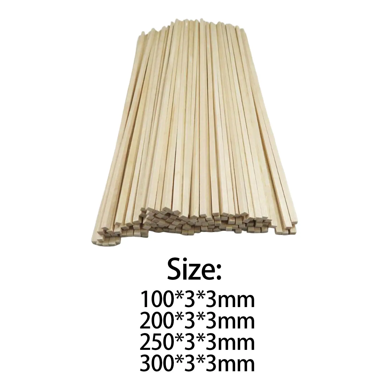 50 Pieces Unfinished Wooden Square Sticks Small Square Wooden Dowel Rod for