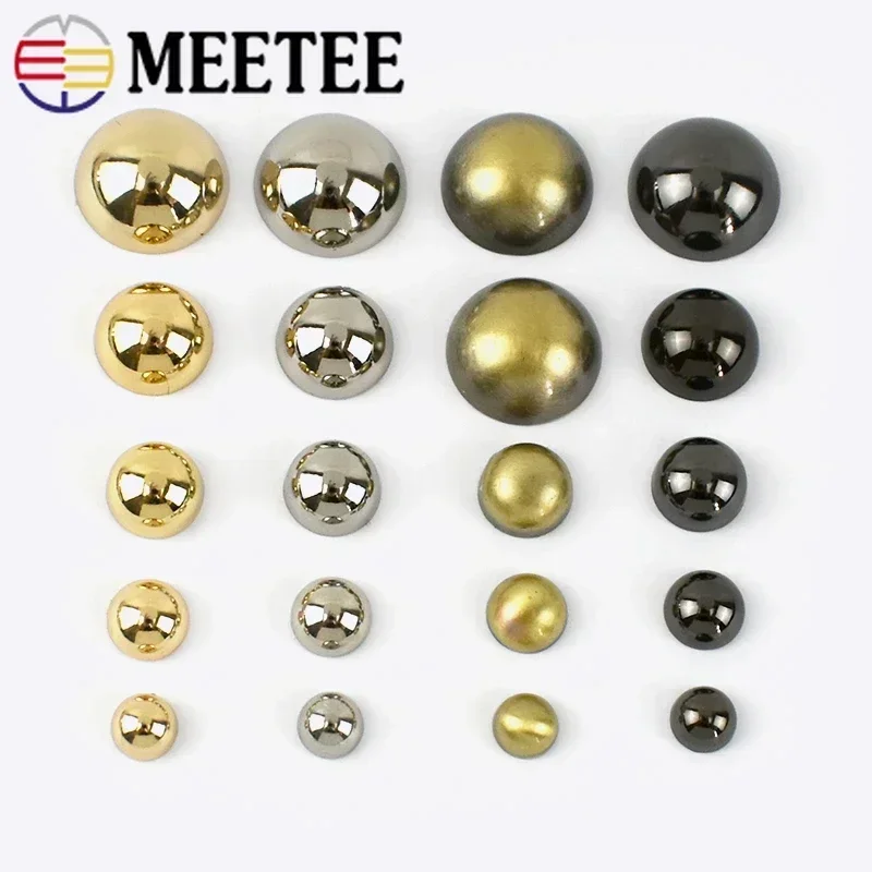 20/50Pcs Meetee 8-20mm Mashroom Head Rivet Screw Bags Hardware Handbag Studs Button Nail Spikes Metal Buckles DIY Leather Craft