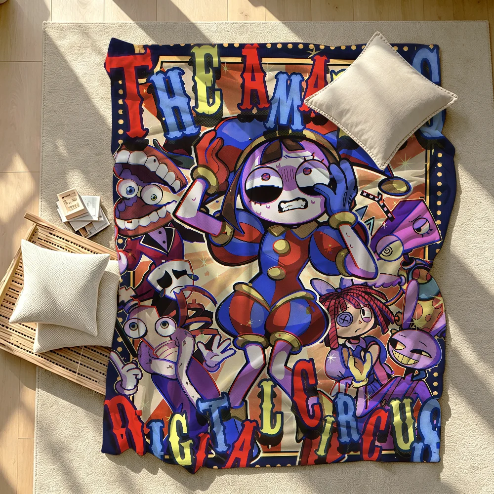 Amazing Cartoon HOT D-Digital Blanket Soft Warm Thick Perfect For Bedroom Living Room Bed Sofa Camping Picnic Office C-Circus