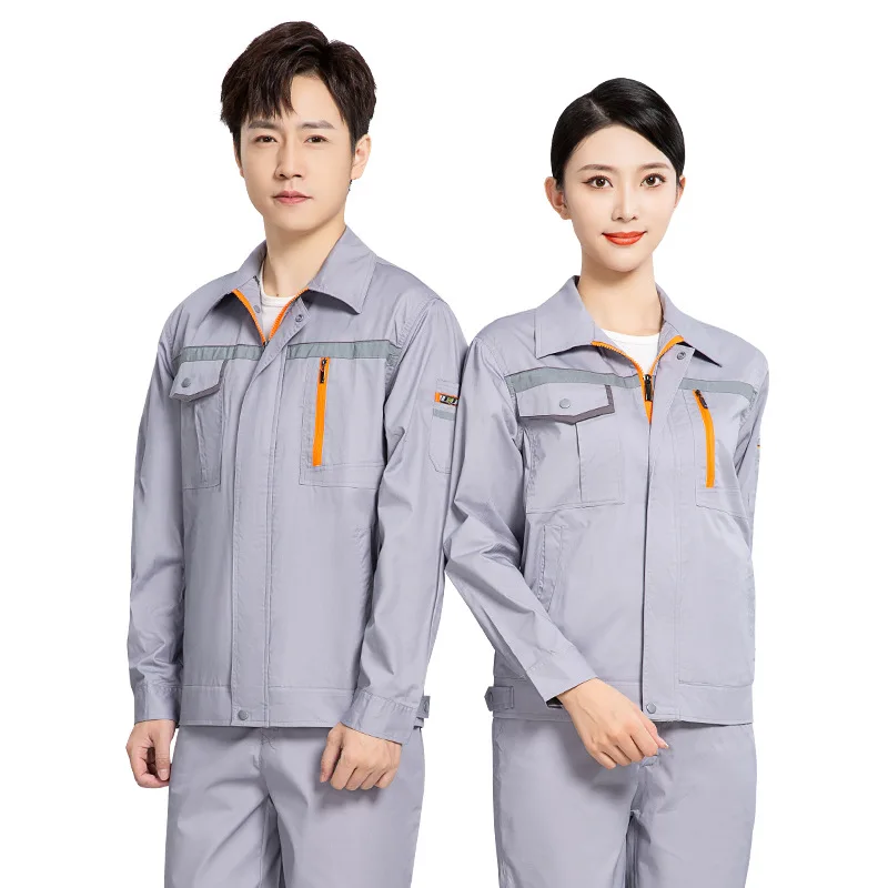 Ropa de trabajador duradera de alta calidad, diseño de moda, uniformes de trabajo de fábrica de colores contrastantes, trajes de trabajo de seguridad con rayas reflectantes