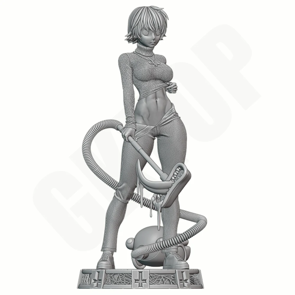 

1/24 Grey Resin 3D Printed Model Monster Vacuum Cleaner Beauty Statue Miniature Model Toy Unassembled Unpainted GK Model Kit