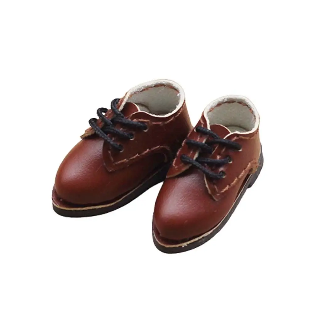 

1Pair PU Leather 1/12 Bjd Doll Shoes Shoes Doll Round Toe Doll PU Leather Shoes 1 Pair Mini BJD Doll PU Shoes Children Toys