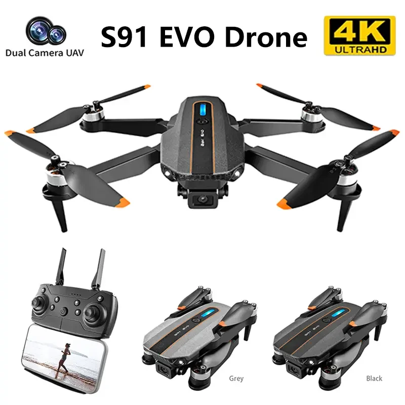 新しい S91 RC 360 °   レーザー障害物回避ドローン 8K HD デュアルカメラ 5G WiFi FPV ブラシレスモーター GPS リターン RC クワッドコプター ドローンおもちゃ