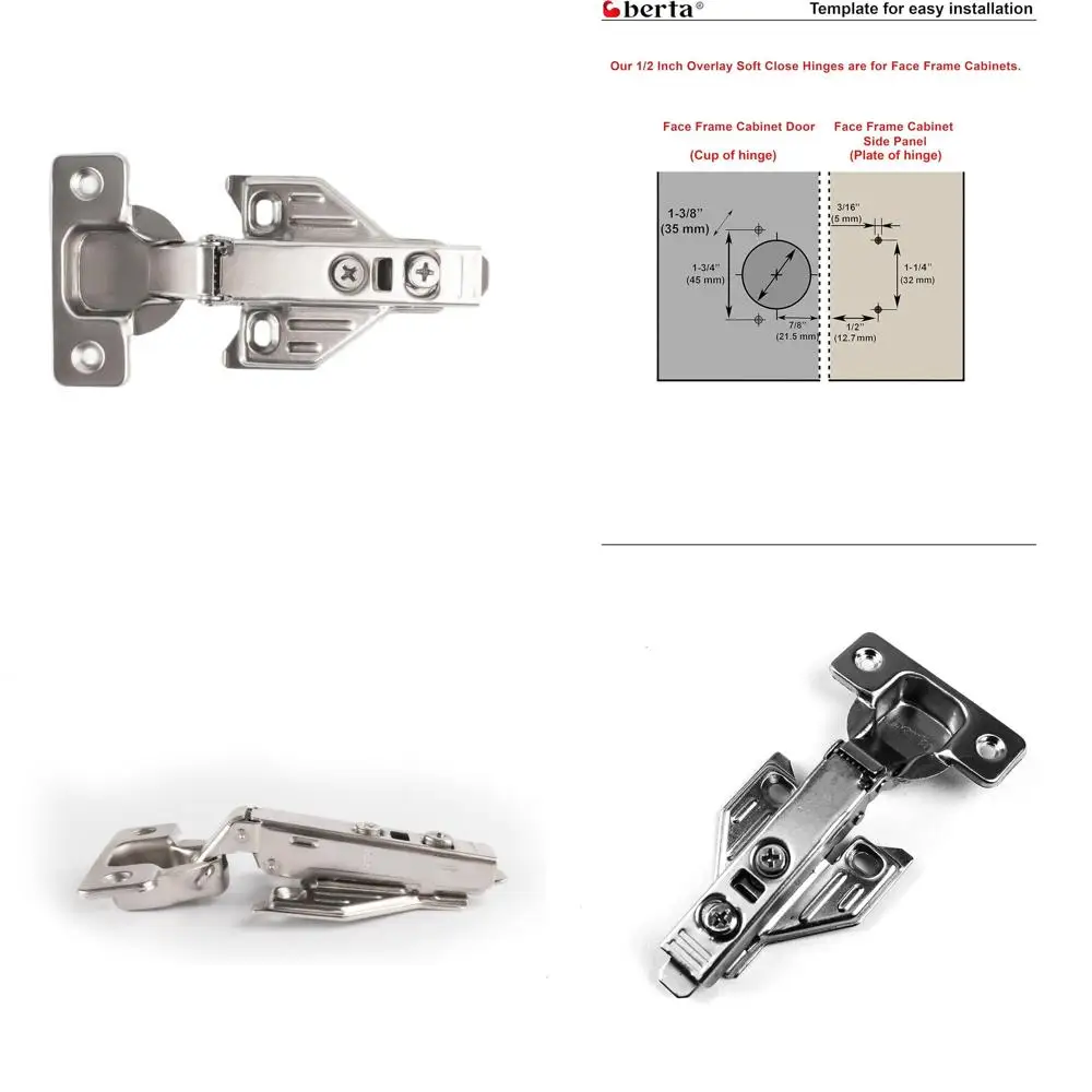 

105 ° Регулируемые петли с доводчиком для мебельных фасадов, 50 шт. с крепежом, простая установка