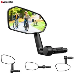 EasyDo Bicycle Mirror Rotatable Handlebar End Bike Rearview Mirror Durable Wide Angle Adjustable Reflector for MTB Road E Bike