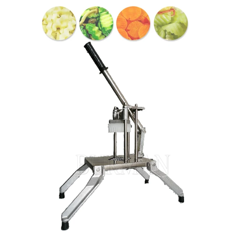 

New Style Manual Potato Chip Crinkle Cutter Machine Vegetable Slicer Wave Knife Wavy French Fries Cutter For Restaurant Use