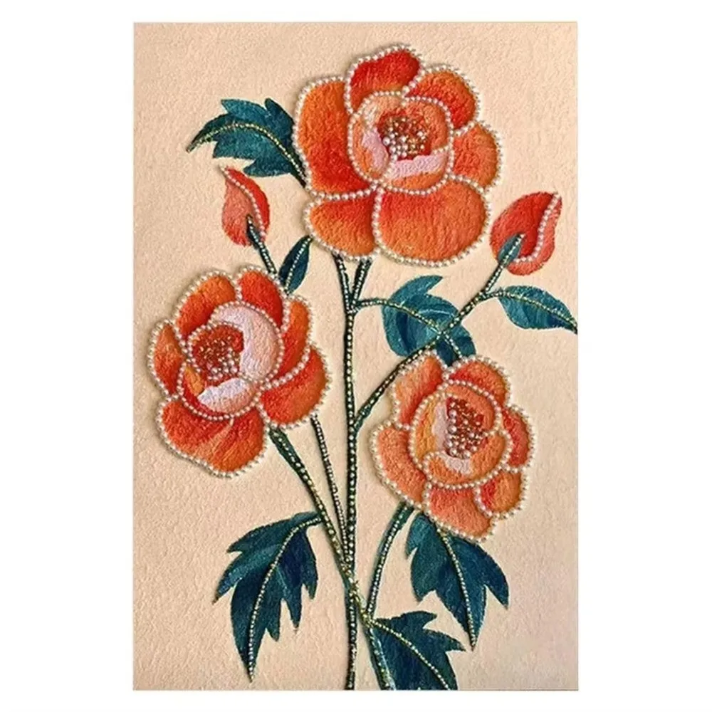 20*30CM Flower Pearl Diamond Art Kits Oil Canvas Arts Craft 3D Plastic Painting Kit Density Board Art Pearl Gem Painting Picture