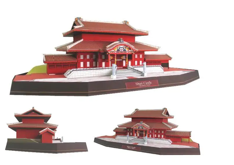 Shuri Castle Japan Famous Building 3D Paper Model Kit Handmade Toy