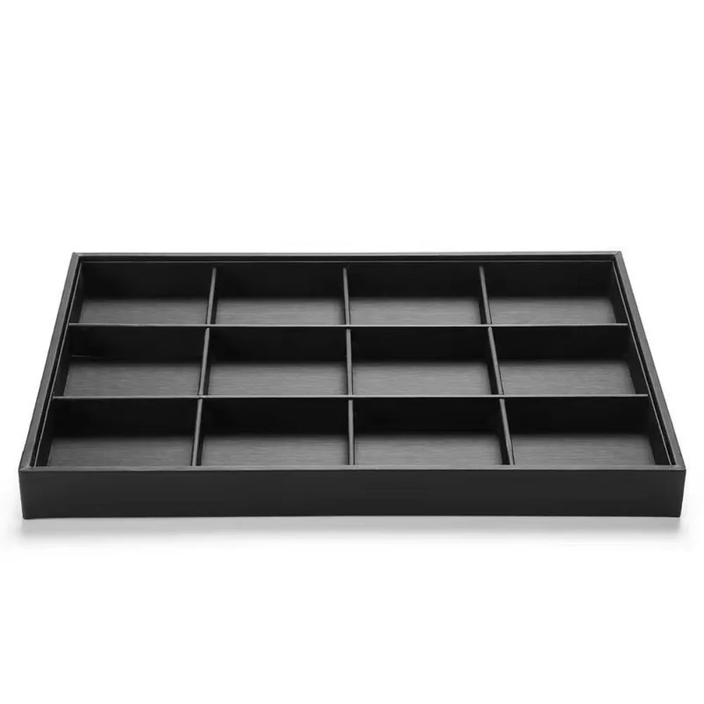 

Штабелируемый лоток для демонстрации ювелирных изделий, черный органайзер для хранения браслетов с несколькими отделениями, износостойкий, экономия места