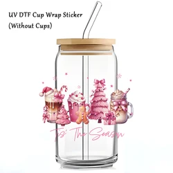 Christmas Tree UV DTF Cup Wrap Transfer Sticker for Glass Can,UV DTF Transfer Stickers Decals For 16Oz Cup,Christmas Decorations