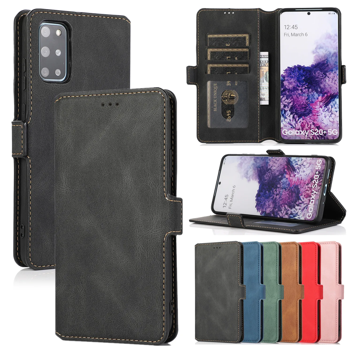 Flip Case for Samsung Galaxy S22 S20 S21 FE Ultra S9 S10 Plus A12 A32 A50 A51 A52 A70 A72 A71 Luxury Leather Wallet Phone Bags