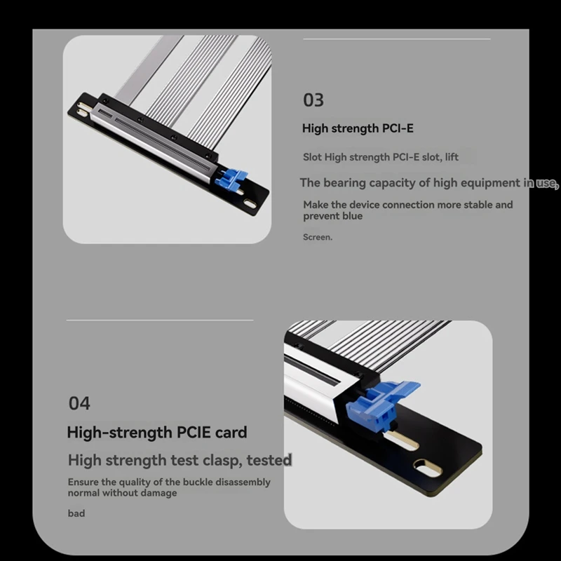 5,0 PCIE X16 Cable elevador tarjeta gráfica PCI-E X16 5,0 GPU extensión PCI Riser extensor blindado para ATX/ITX 180 grados A