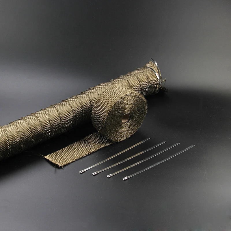 CHIZIYO 5 м тепловой выхлопной трубы жаропрочная обмотка огнестойкая изоляционная ткань для мотоцикла автомобиля с 4 галстуками из нержавеющей стали