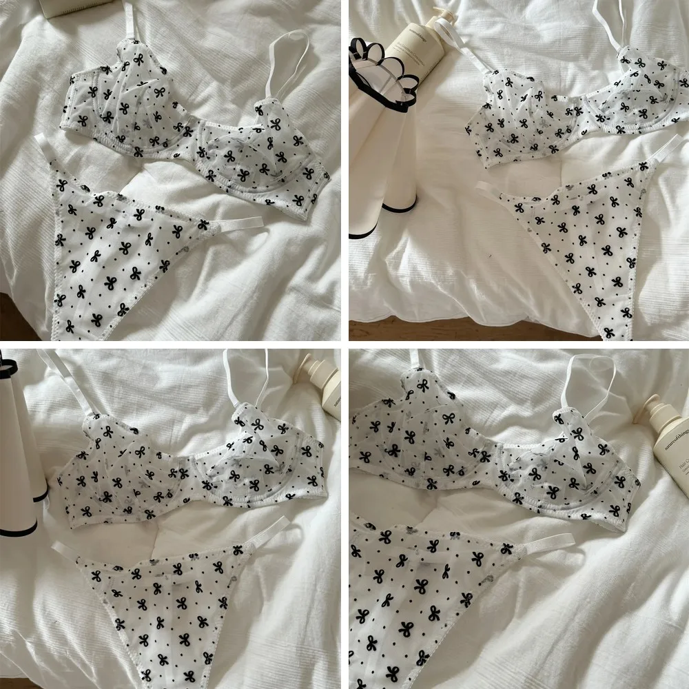 

Sexy Embroidered Lace Bralette & Briefs Set for Women, Floral Lingerie Underwear Suit