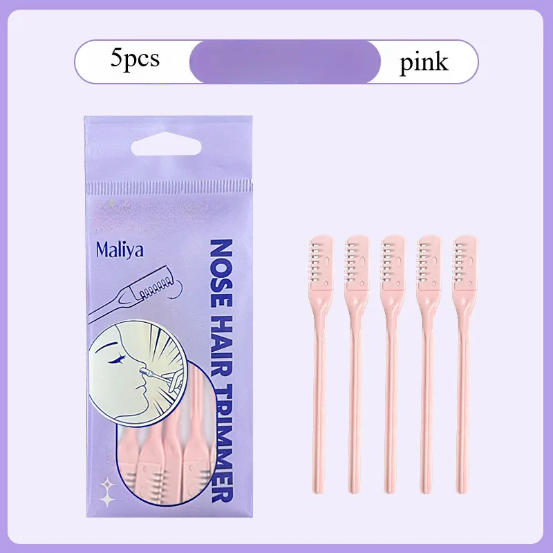 5pcs/set Manual Nose Hair Trimmer Set, Easy To Remove Hair, Easy To Clean, Battery Free Operation, Travel Friendly