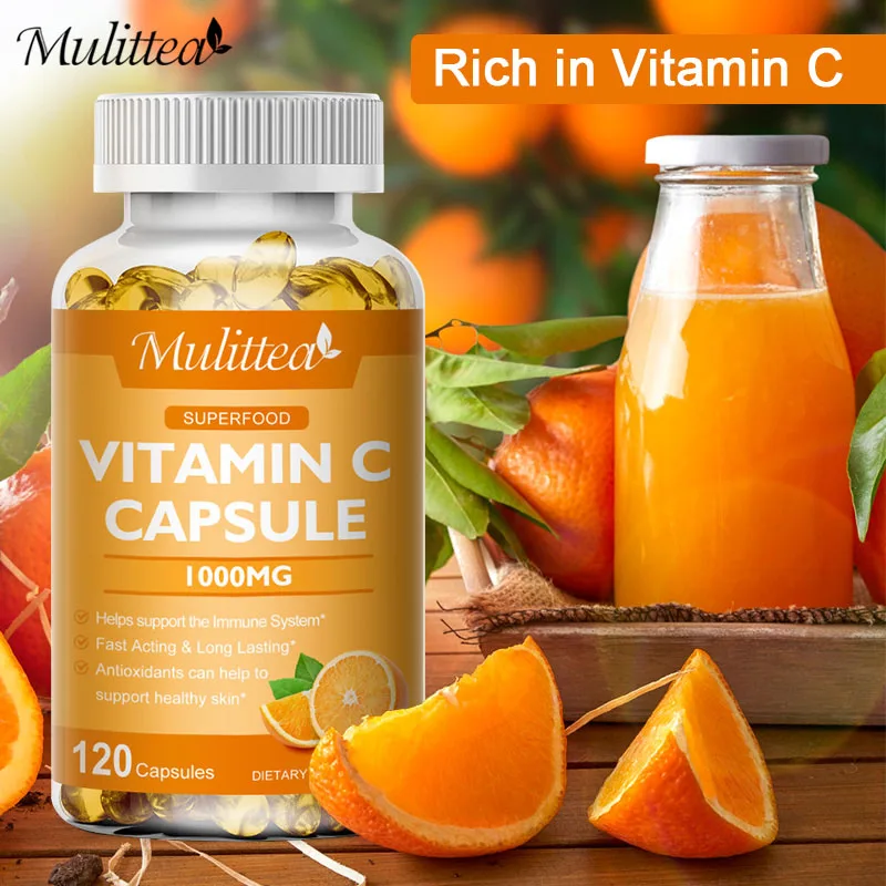 Mulittea Vitamin C 1000mg Rich In Antioxidant Helps Skin & nail and Hair Health Beauty Health Helper