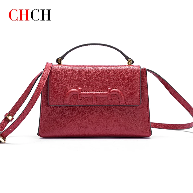 CHCH Premium tekstura torba letnia popularna torba crossbody klasyczna moda zwykłym skórzanym małe torba kwadratowa