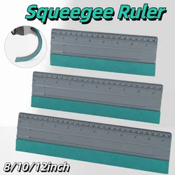Felt Edge Wrap Squeegee w/ Ruler Decal Scraper Applicator for Window Tint Film Stickers Plastic Spatula Sign Making Measure Tool