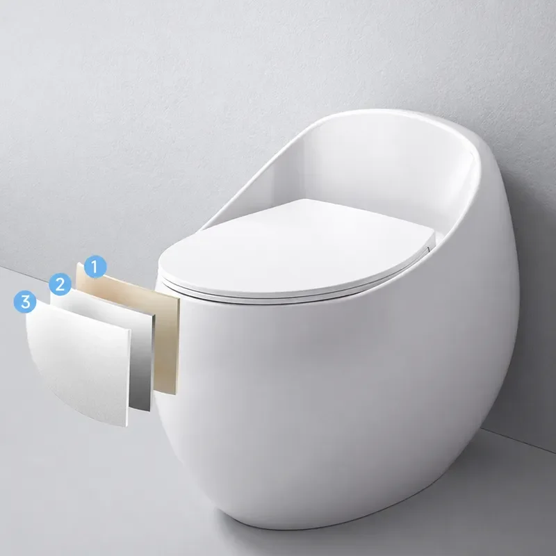 Aomagno Ceramic Creative Toilet Silent Deodorant Egg Shaped Bowl for Engineering Hotel Household Use Modern Bathroom Fixture