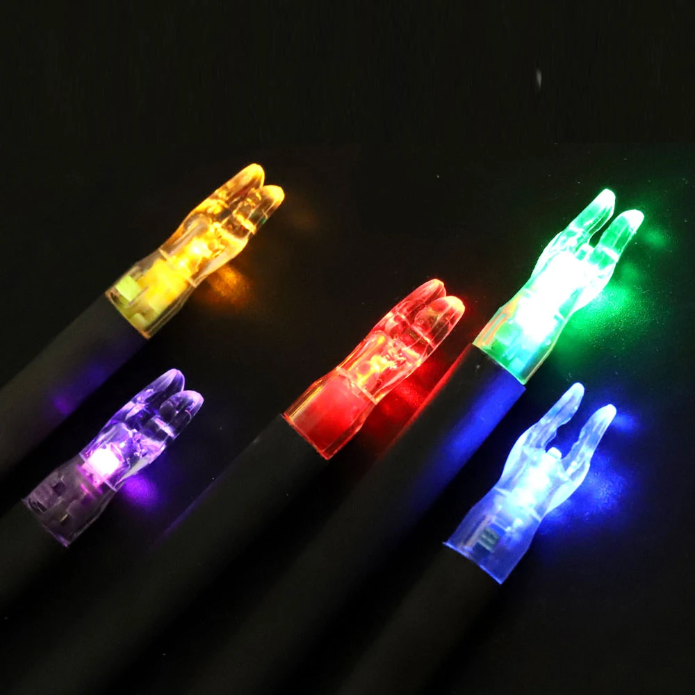 3pcs Glowing Arrow Tail LED Lighted Archery Nock Automatically Luminous Fit for 4.2/5.2/6.2/7.6 mm Arrow Shaft Hunting Accessory