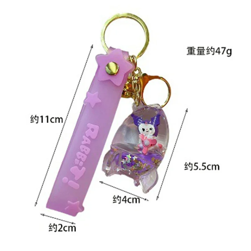 MINISO Creative Rockets Sanrio Cinnamoroll Hello Kitty Melody Kuromi Car High-grade Keychain Charm Cute Pendant Gift