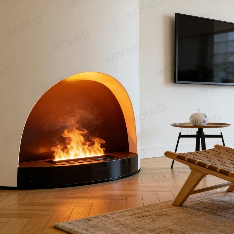 Water Vapor Electric Fireplace Insert Firebox 3D Mist Fireplace with Realistic Logs & Flame Effect Remote Control & Humidifier