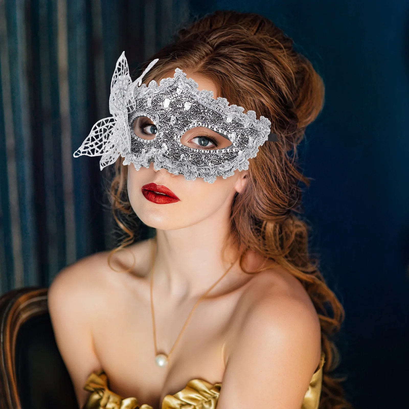 

Butterfly Masquerade Women Purple Plastic Lace Party Masquerade Mask Half Face Party Masks Cosplay Accessories