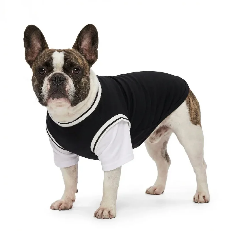 Baseball Style Dog Jersey Fake Two-Piece Pet T-Shirt Breathable Sporty Dog Clothes for Large Dogs Labrador Golden Retriever