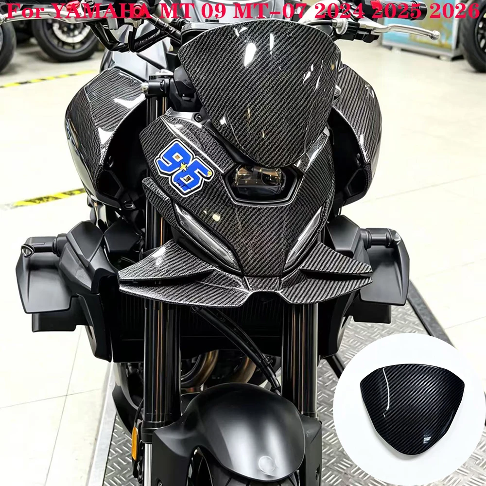 

For YAMAHA MT 09 MT-07 2024 2025 2026 Motorcycle Accessories Carbon fiber Windshield Front Support Windshield Wind Deflector ﻿