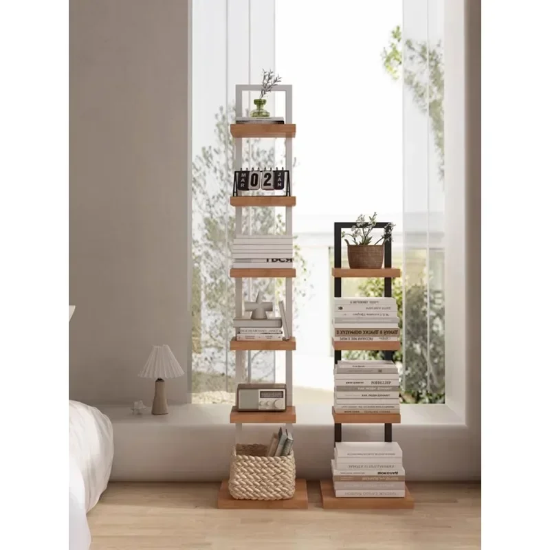 Bedside bookshelf multi-layer display rack baffle living room floor type simple storage