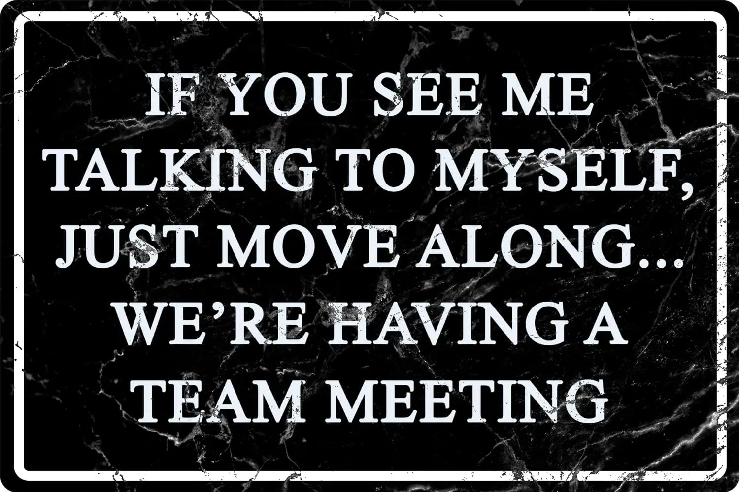 Funny Office Metal Tin Signs Humor Wall Art Decor, If You See Me Talking To Myself Were Having A Team Meeting, Cubicle Decor Acc