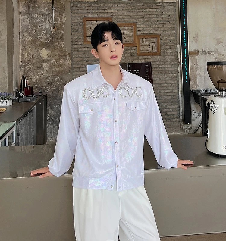 Losse oulder gewatteerde lange Sve heren irt trendy all-match open vest bovenkleding letter warmteoverdracht ontwerp