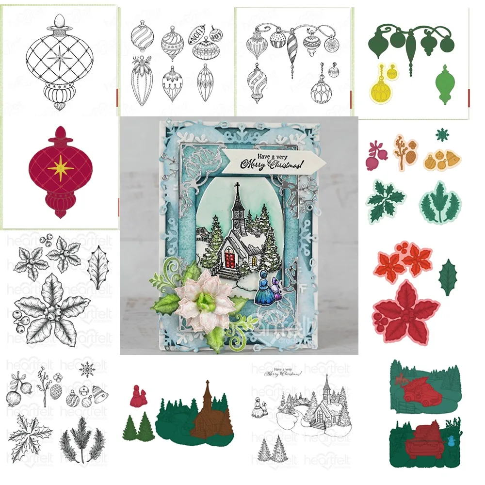 LovelyHoliday Village Winter Wreath Accents New Metal Cutting Dies Stamps For Scrapbooking Paper Craft Handmade Card Album Punch