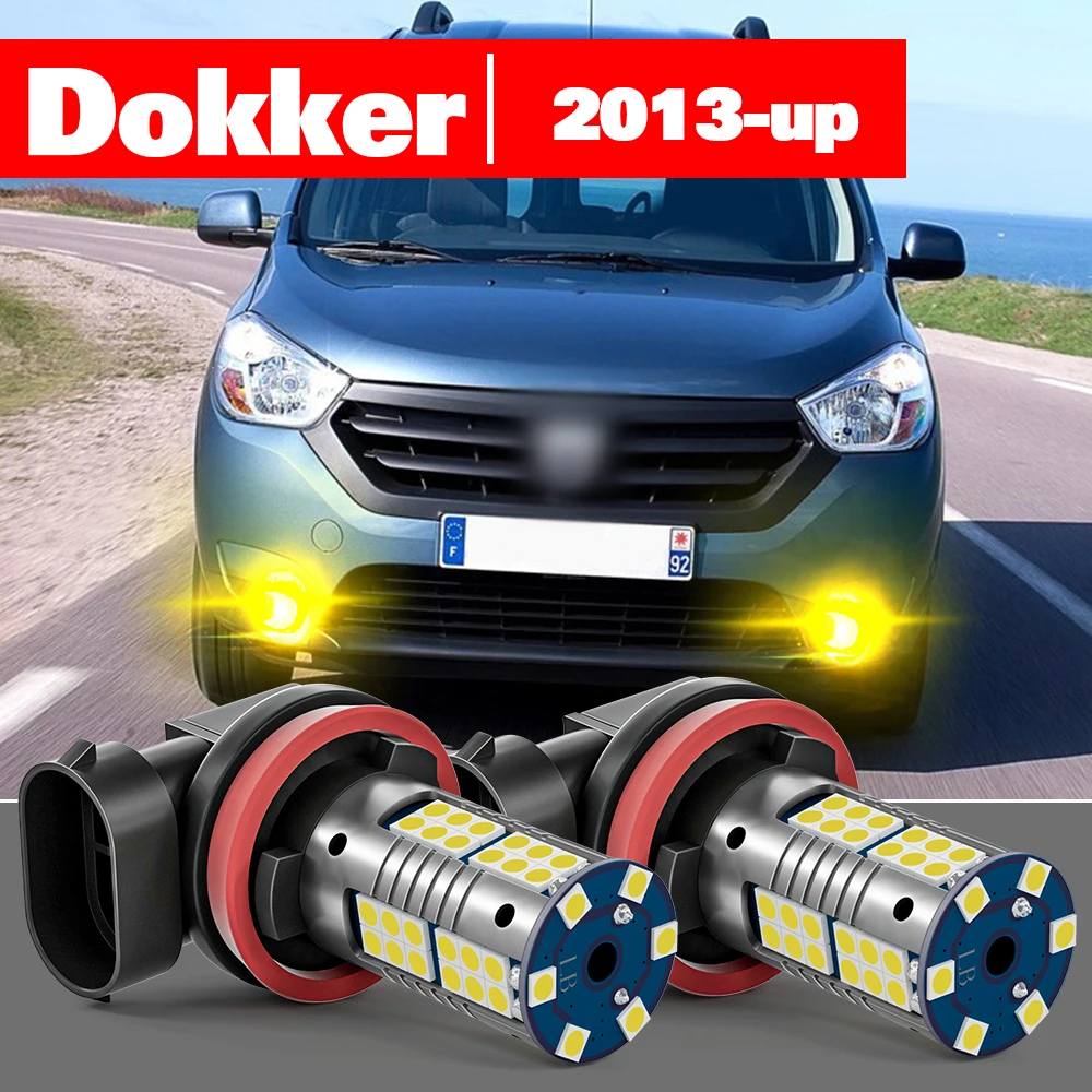 

For Renault Dokker 2013-2021 2pcs LED Fog Light Accessories 2014 2015 2016 2017 2018 2019 2020