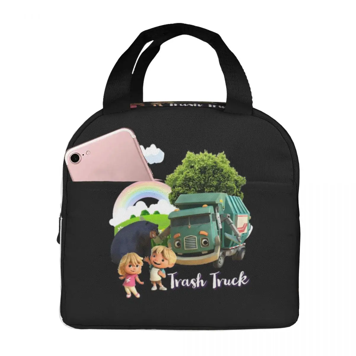 Trash Truck Animation, Trash Truck Netflix Lunch Bags Insulated Bento Box Lunch Tote Picnic Bags Thermal Bag for Woman Children