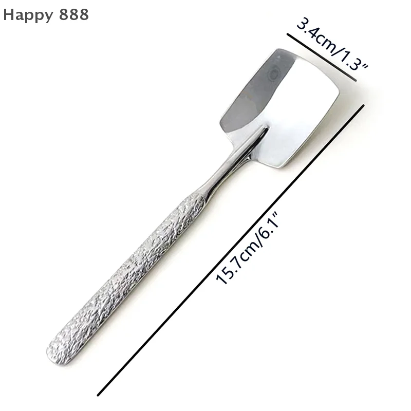 ملعقة مستديرة من الفولاذ المقاوم للصدأ بمقبض طويل - ملعقة تقليب الحلوى باللونين الأحمر والذهبي لاستخدام المطبخ #6