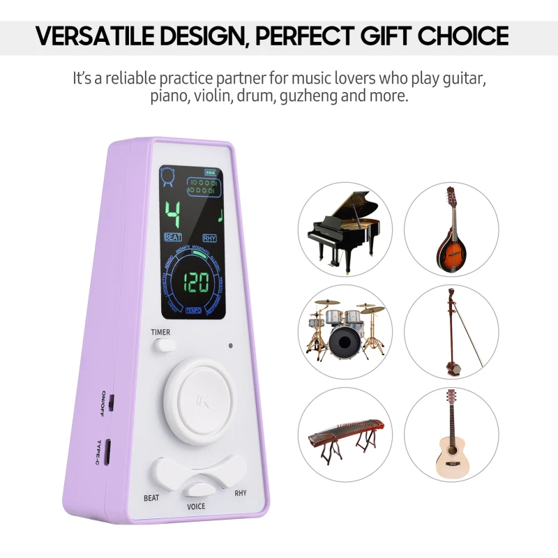 Electronic Digital Metronome with Timer Universal Electronic Metronome for Guitar Piano Violin Drum