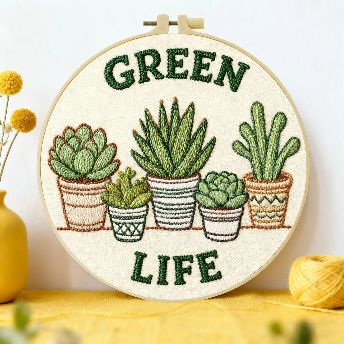 1 Stück 20X20CM/15X15CM 7,87/6,3 Zoll Meerblick Stickerei Starter-Kit DIY-Kit DIY-Stickerei-Set für Anfänger – Detail 1